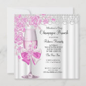Invitation Fête des Mères Champagne Rose Pretty Brunch 2a (Devant)