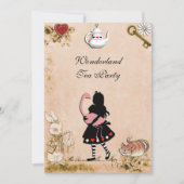 Invitation Fête des mères de la fête du thé de Wonderland (Devant)