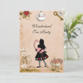 Invitation Fête des mères de la fête du thé de Wonderland (Debout devant)