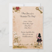 Invitation Fête des mères de la fête du thé de Wonderland (Dos)