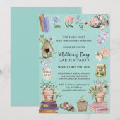 Invitation Fête des mères de l'aquarelle Fête du jardin flora (Devant / Derrière)