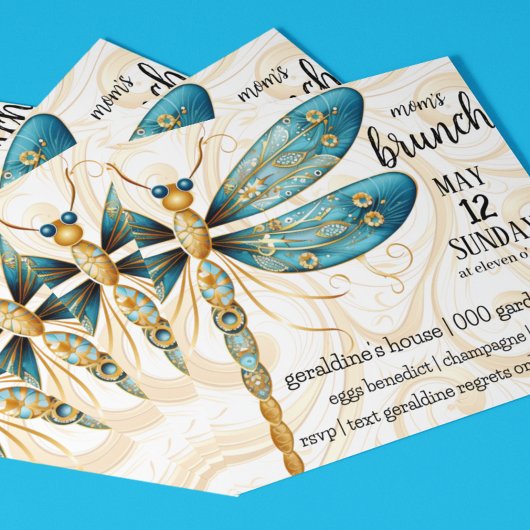 Invitation Fête des mères de libellules Brunch