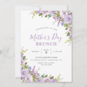Invitation Fête des mères de Lilac Floral Brunch Party (Devant)