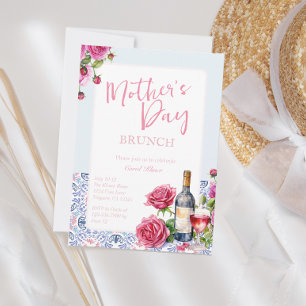Invitation Fête des mères de vin Brunch