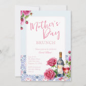 Invitation Fête des mères de vin Brunch (Devant)