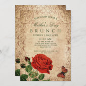 Invitation Fête des mères du Rose vintage (Devant / Derrière)