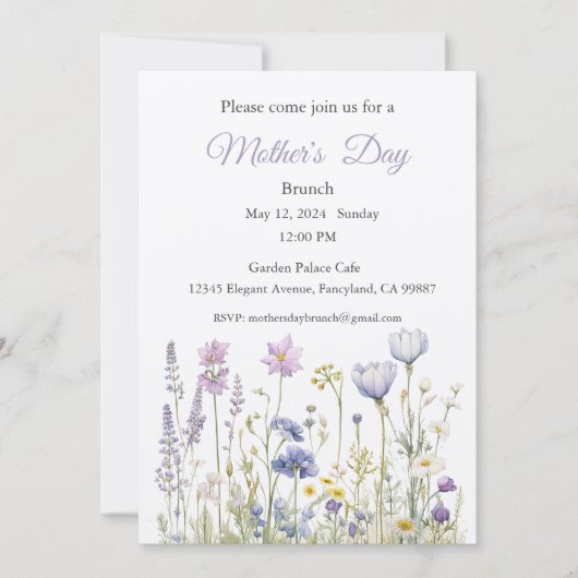 Invitation Fête des Mères, Fête des Mères Déjeuner (Devant)