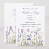 Invitation Fête des Mères, Fête des Mères Déjeuner (Devant / Derrière)