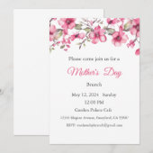 Invitation Fête des Mères, Fête des Mères Déjeuner (Devant / Derrière)