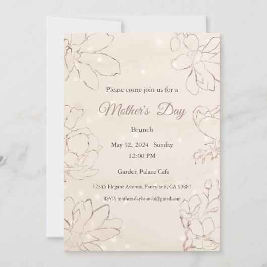 Invitation Fête des Mères, Fête des Mères Déjeuner (Devant)