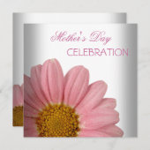 Invitation Fête des mères Fleurs florales roses blanches (Devant / Derrière)