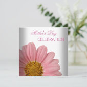 Invitation Fête des mères Fleurs florales roses blanches (Debout devant)