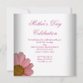 Invitation Fête des mères Fleurs florales roses blanches (Dos)