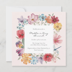 Invitation Fête des mères florale