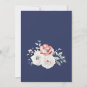 Invitation Fête des mères florales Brunch Navy Blue Invitatio (Dos)