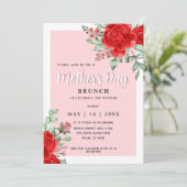 Invitation Fête des Mères Florales Moderne Élégante Fête des (Debout devant)