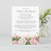 Invitation Fête des Mères Formelle Brunch Pink Floral (Debout devant)