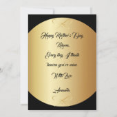 Invitation Fête des Mères Lettre Dorée Élégant Noir Luxe (Dos)