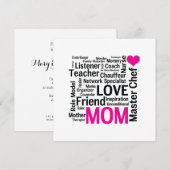 Invitation Fête des mères ou anniversaire pour une mère merve (Devant / Derrière)