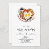 Invitation Fête des Mères Petit déjeuner Invitation, Brunch I (Devant / Derrière)