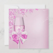 Invitation Fête des Mères Pretty Rose Champagne Brunch (Dos)