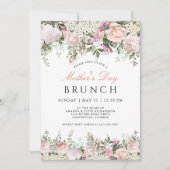 Invitation Fête des mères Roses rose féminin Brunch (Devant)