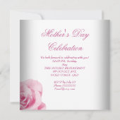 Invitation Fête des mères Roses roses blanches (Dos)