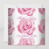 Invitation Fête des mères Roses roses blanches (Devant)