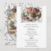 Invitation Fête des mères Soirée du thé élégante (Devant / Derrière)