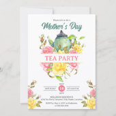 Invitation Fête des mères Tea Party Floral (Devant)