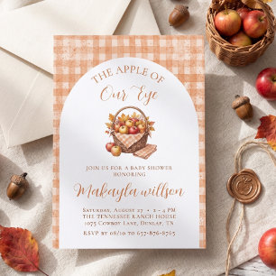 Invitation Fête des Moissons Bébé Shower Apple of Our Eye
