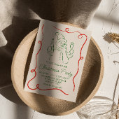 Invitation Fête des neiges de Noël Rouge Vert