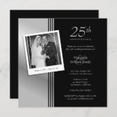 Invitation Fête des Noces d'argent pour 25 ans de mariage Pho (Devant / Derrière)