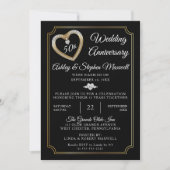 Invitation Fête des noces de diamant - 50 ans de mariage Hear (Devant)