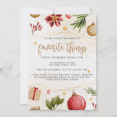 Invitation Fête des objets préférés de couleur d'aquarelle ne (Devant)