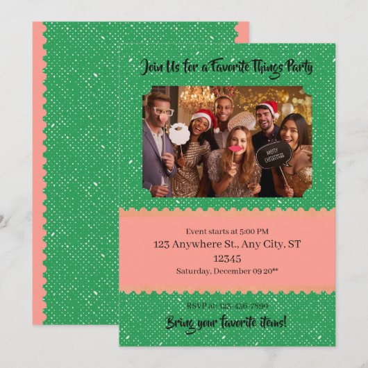 Invitation Fête des Objets Préférés sur mesure (Devant / Derrière)