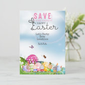 Invitation Fête des oeufs de Pâques Enregistrer la date (Debout devant)