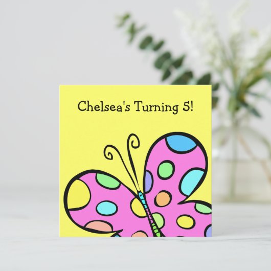 Invitation Fête des papillons (Debout devant)