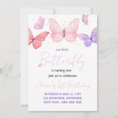 Invitation Fête des papillons 1er anniversaire (Devant)