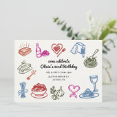 Invitation fête des pâtes italiennes Anniversaire coloré (Debout devant)