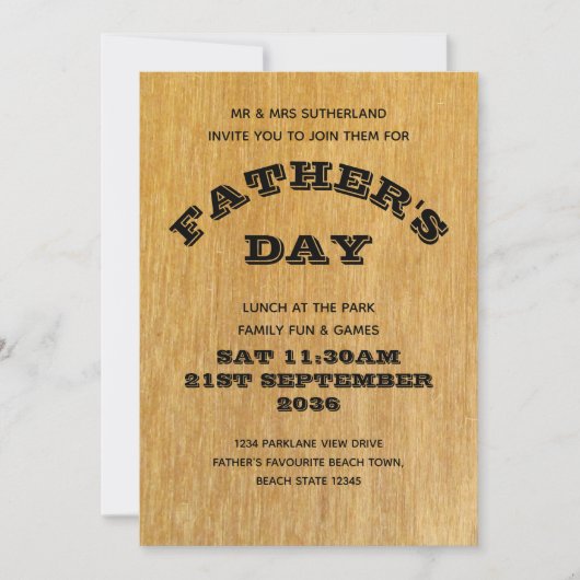 Invitation Fête des pères (Devant)