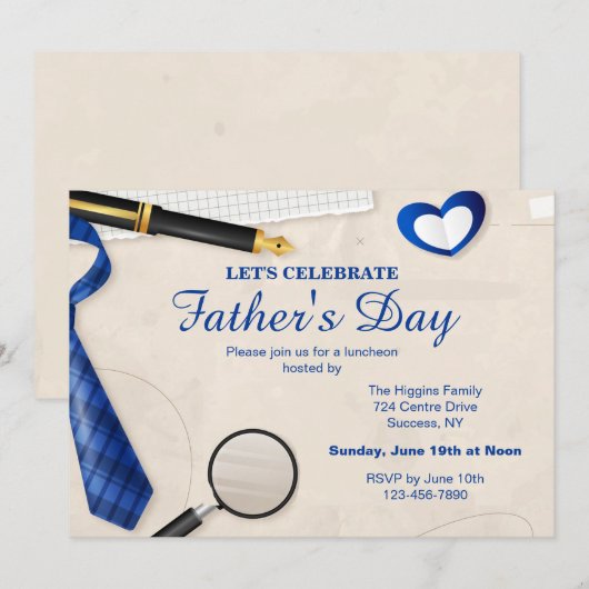 Invitation Fête des pères (Devant / Derrière)