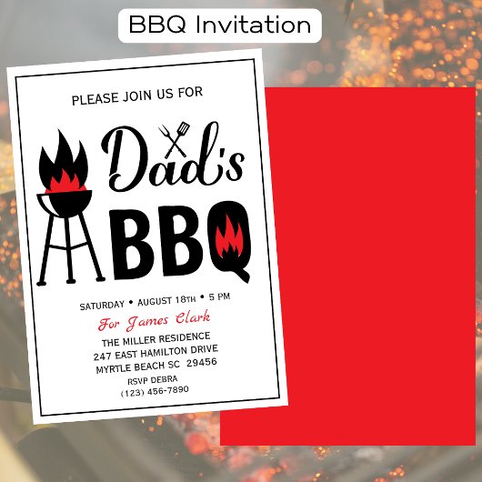 Invitation Fête des pères au barbecue