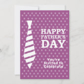 Invitation Fête des pères Blanc Cravate Pourpre Points Dîner (Devant)