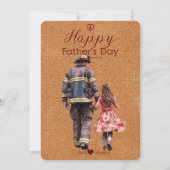 Invitation Fête des pères-Brève-Pompier Poème De La Fille (Dos)