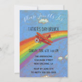 Invitation Fête des pères Brunch Plane Arc-en-ciel (Dos)