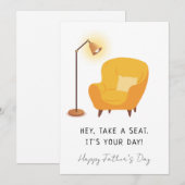 Invitation Fête des Pères | Conception de chaise et de lampe  (Devant / Derrière)