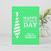 Invitation Fête des pères Cravate blanche LT Green Dots Dîner (Debout devant)