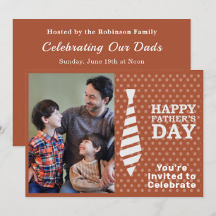 Invitation Fête des pères Cravate blanche Lumière Points Brow