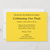 Invitation Fête des pères Cravate blanche Points jaunes Ajout (Dos)